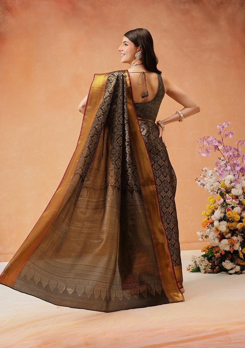 Black Woven Design Banarasi Silk Saree