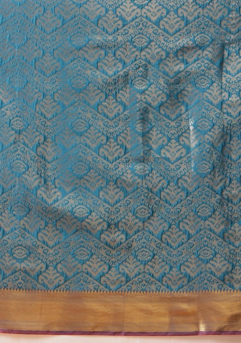 Teal Woven Design Banarasi Silk Saree