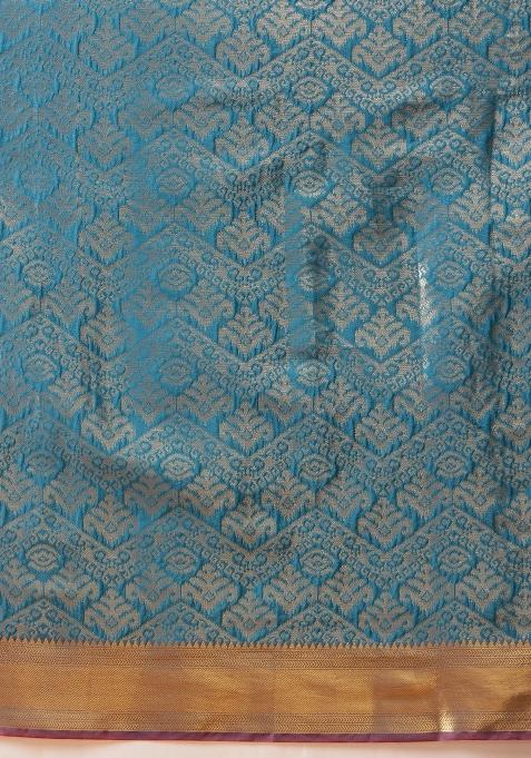 Teal Woven Design Banarasi Silk Saree