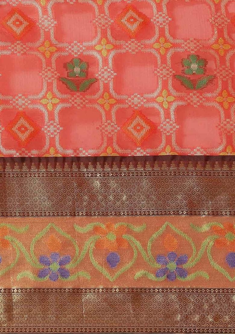 Red Woven Design Art Silk Saree