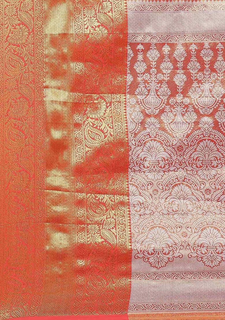 Green Woven Design Tissue Silk Saree