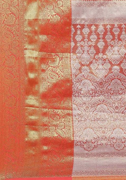 Green Woven Design Tissue Silk Saree