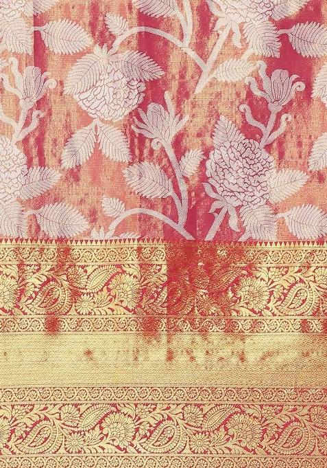 Pink Woven Design Tissue Silk Saree