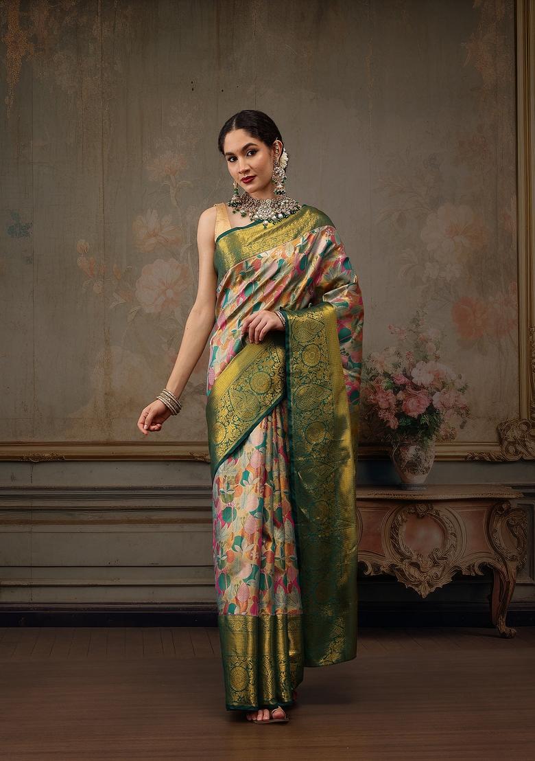 Multicolor Woven Design Pure Silk Saree