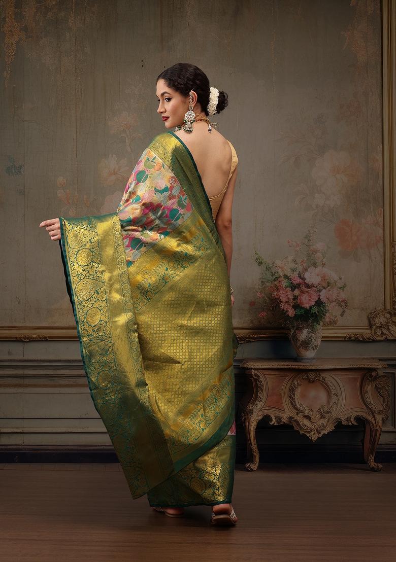 Multicolor Woven Design Pure Silk Saree