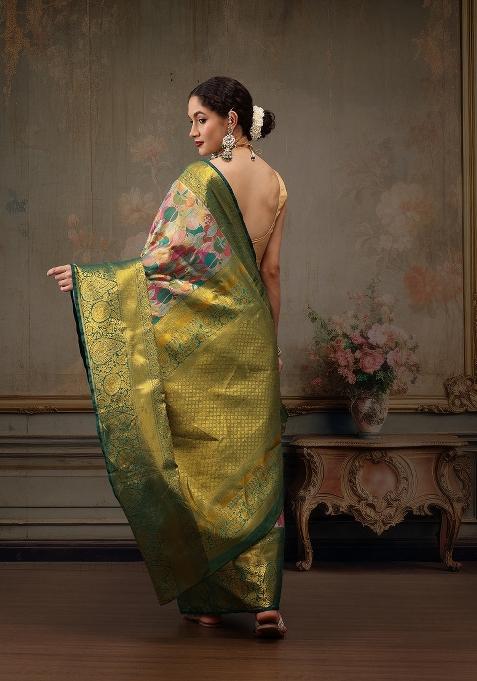 Multicolor Woven Design Pure Silk Saree
