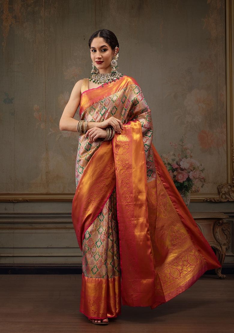 Multicolor Woven Design Pure Silk Saree