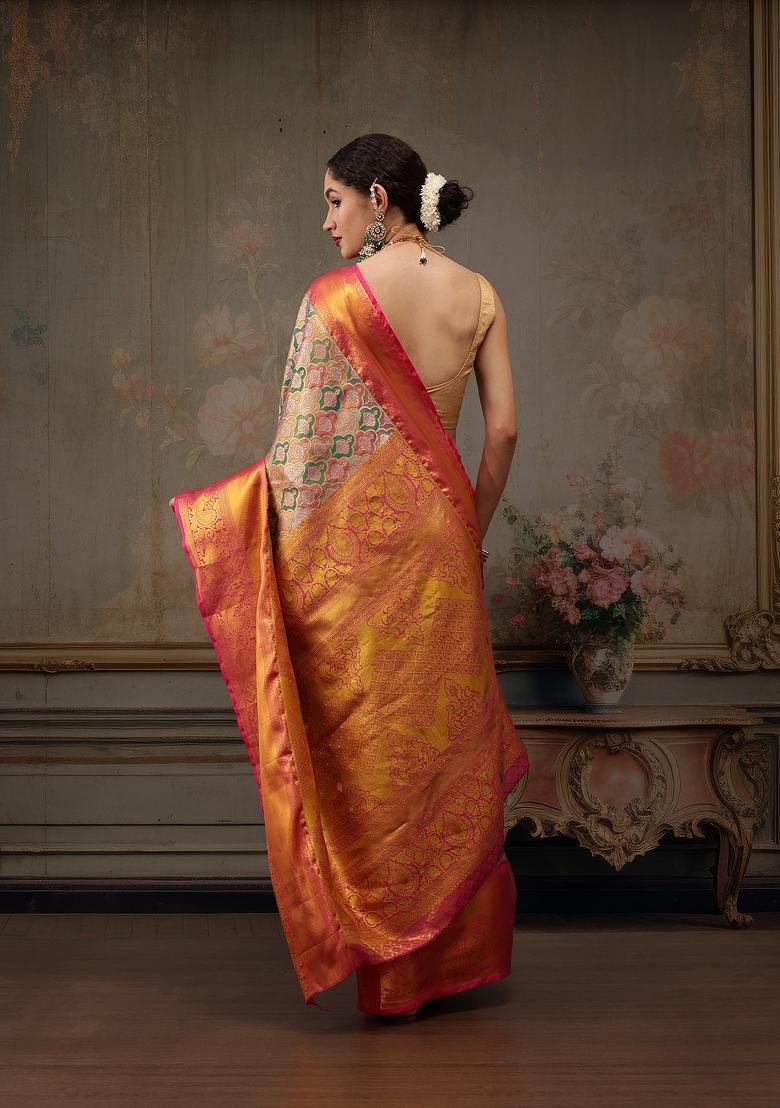 Multicolor Woven Design Pure Silk Saree