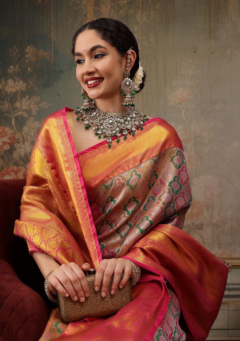 Multicolor Woven Design Pure Silk Saree