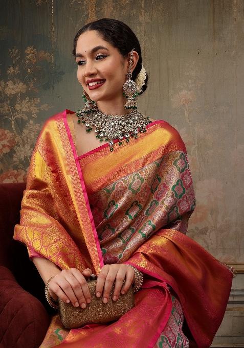 Multicolor Woven Design Pure Silk Saree