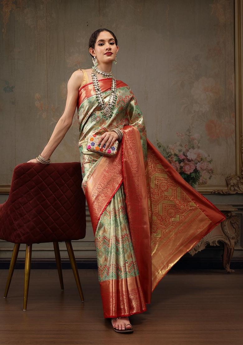 Multicolor Woven Design Pure Silk Saree