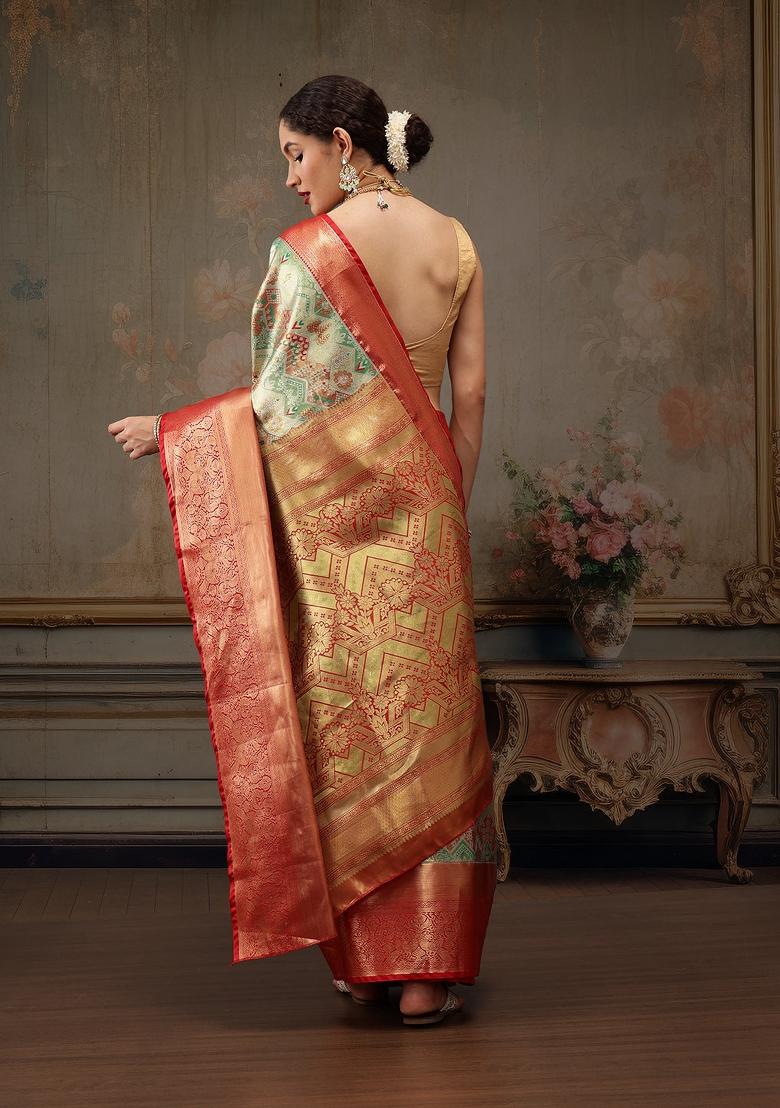 Multicolor Woven Design Pure Silk Saree