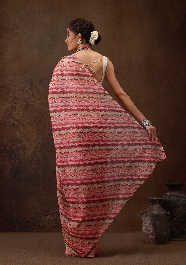 Multicolor Printed Cotton Blend Saree