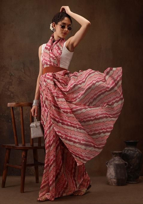 Multicolor Printed Cotton Blend Saree