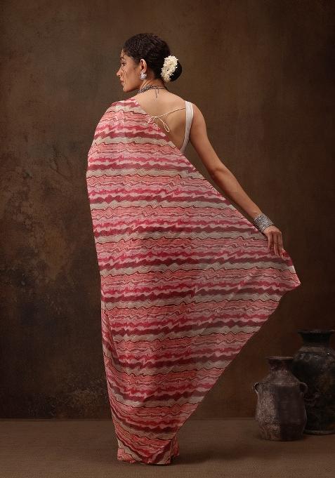 Multicolor Printed Cotton Blend Saree