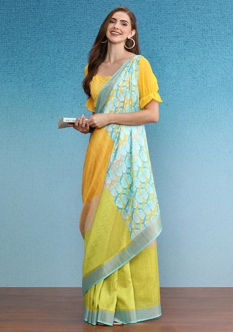 Multicolor Printed Tusser Silk Saree