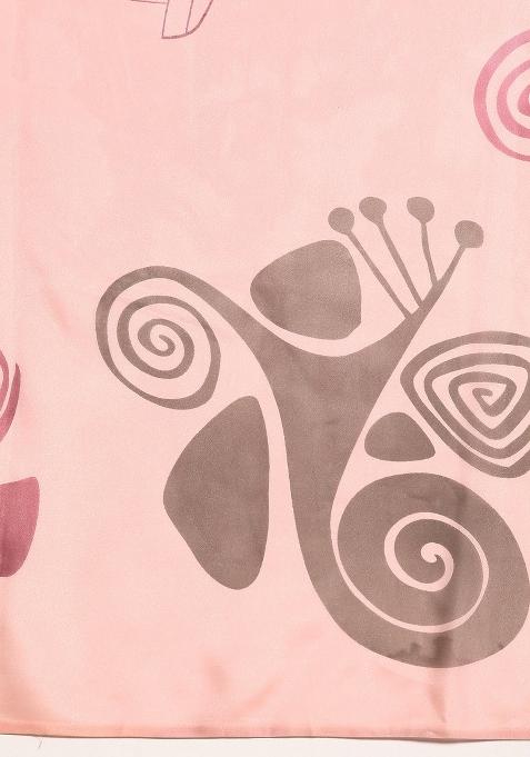 Peach Printed Silk Blend Saree