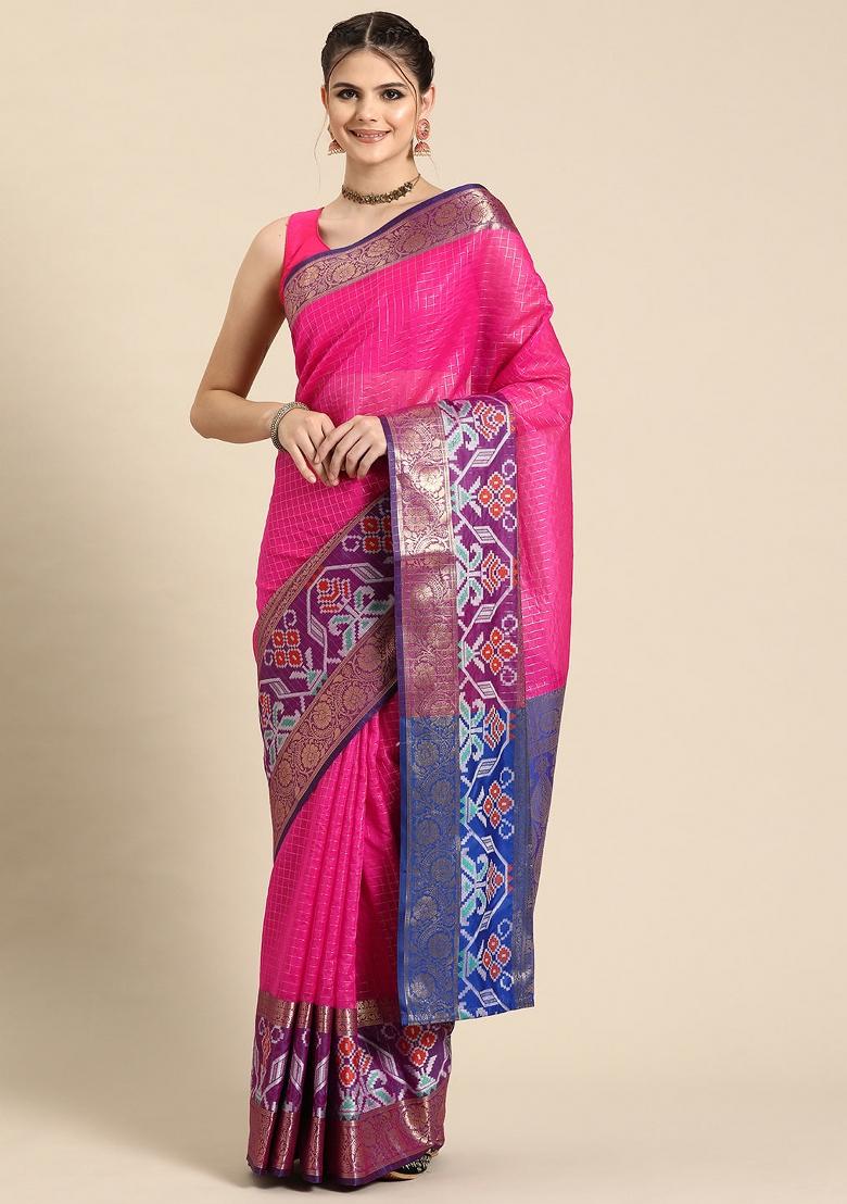 Pink Woven Design Banarasi Silk Saree