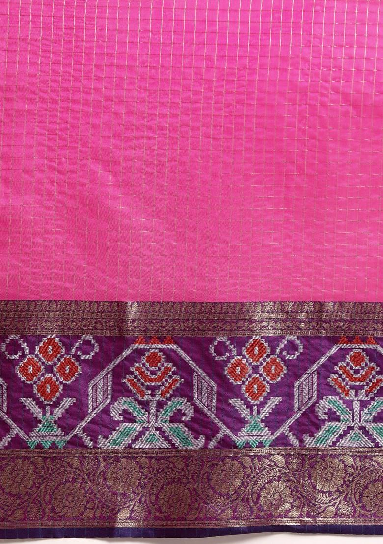 Pink Woven Design Banarasi Silk Saree