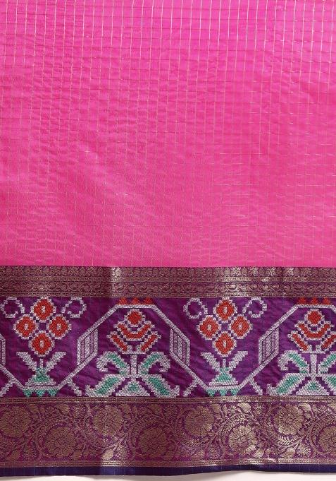 Pink Woven Design Banarasi Silk Saree