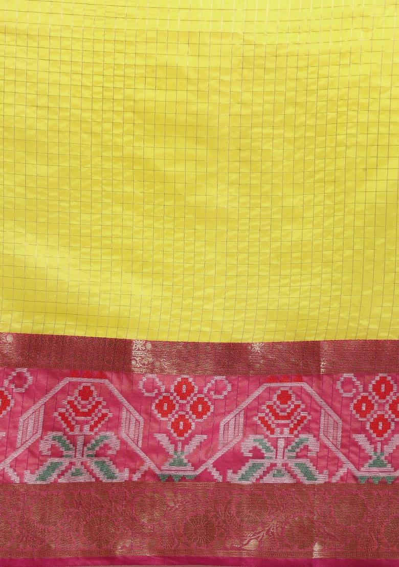 Yellow Woven Design Banarasi Silk Saree