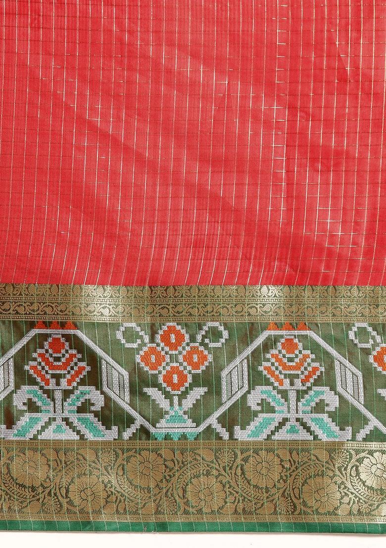 Red Woven Design Banarasi Silk Saree