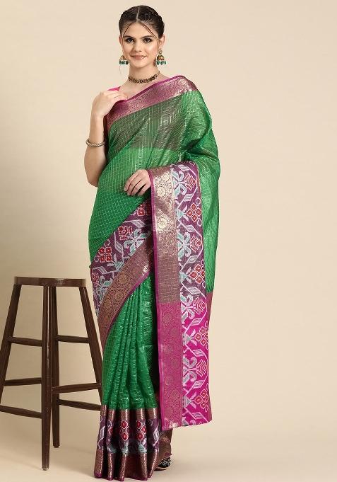 Green Woven Design Banarasi Silk Saree