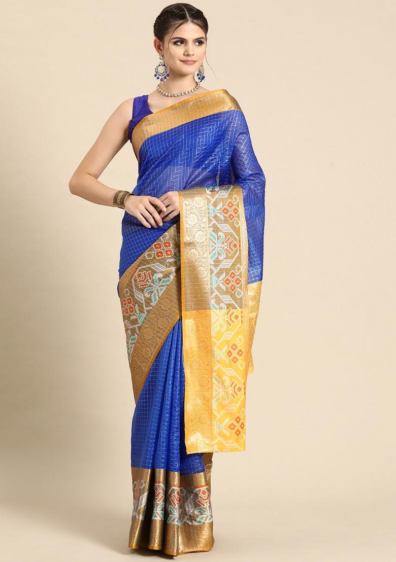 Blue Woven Design Banarasi Silk Saree