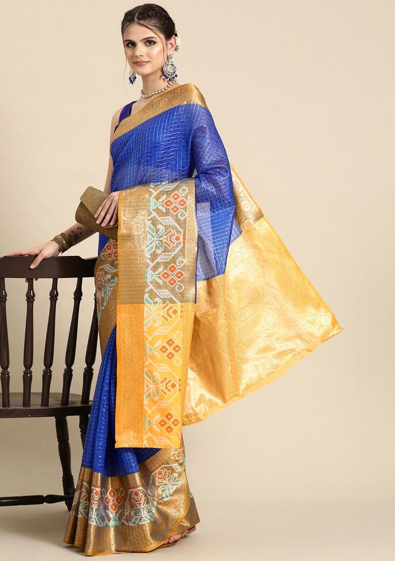 Blue Woven Design Banarasi Silk Saree
