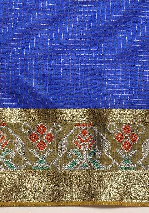 Blue Woven Design Banarasi Silk Saree