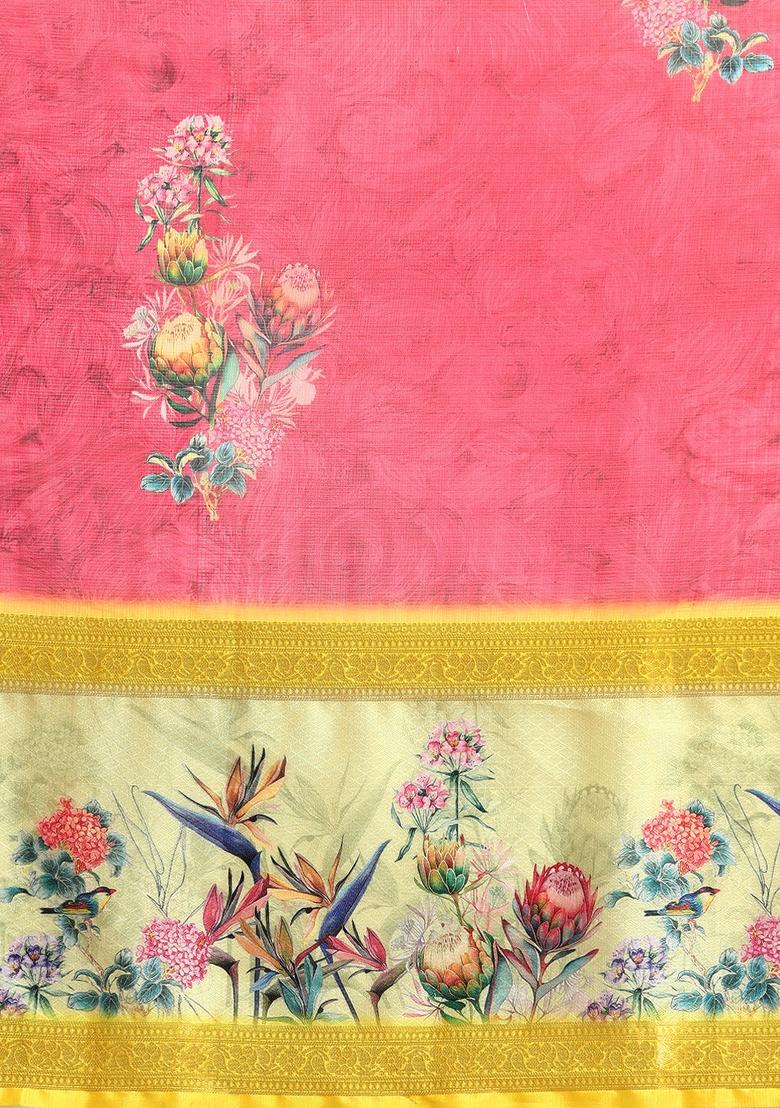 Red Printed Kanjeevaram Silk Saree