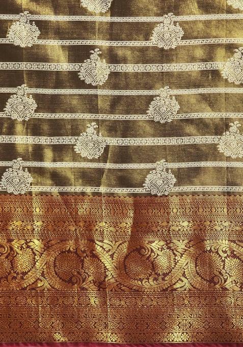 Black Woven Design Silk Blend Saree