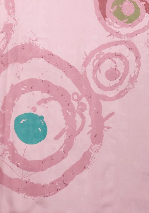 Peach Printed Silk Blend Saree