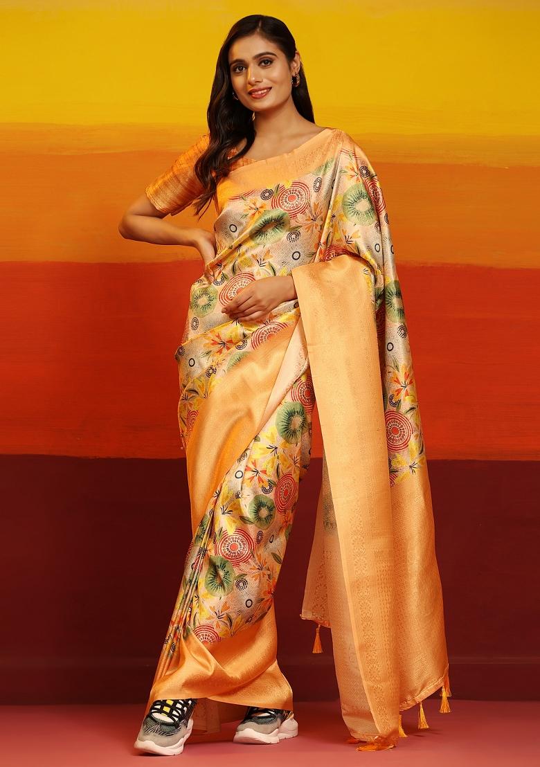 Multicolor Woven Design Silk Blend Saree