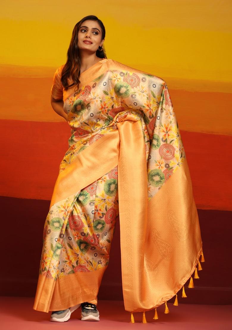 Multicolor Woven Design Silk Blend Saree