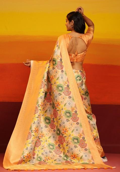 Multicolor Woven Design Silk Blend Saree