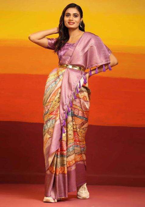 Multicolor Woven Design Silk Blend Saree