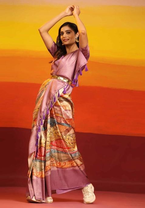 Multicolor Woven Design Silk Blend Saree