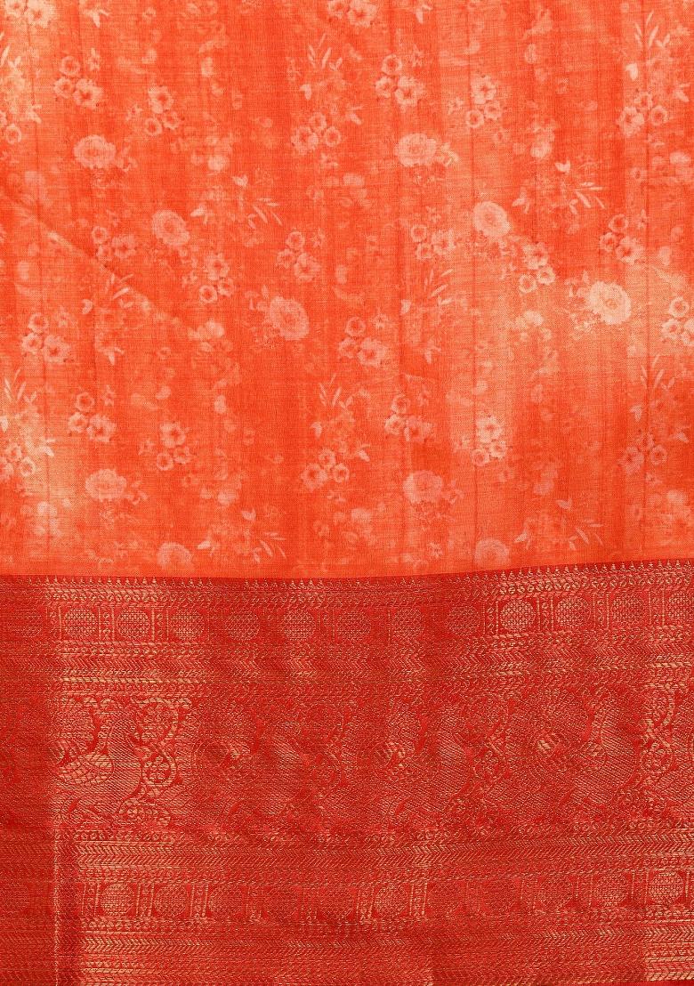 Green Printed Pure Silk Saree