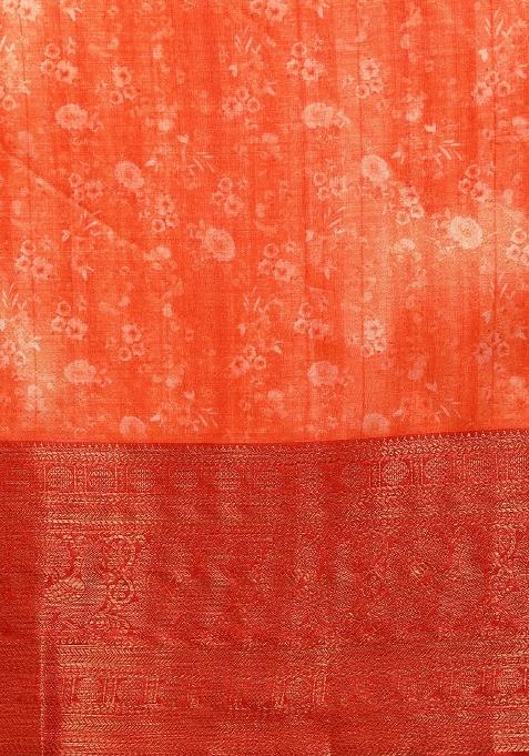 Green Printed Pure Silk Saree