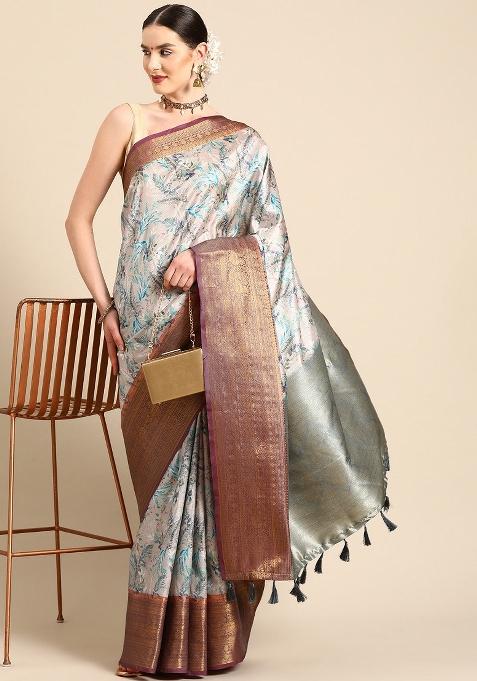 Multicolor Printed Pure Silk Saree