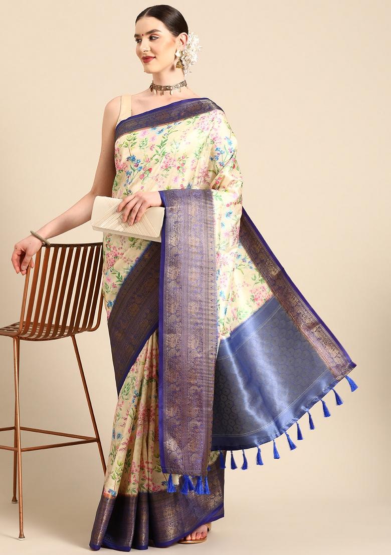 Multicolor Printed Pure Silk Saree