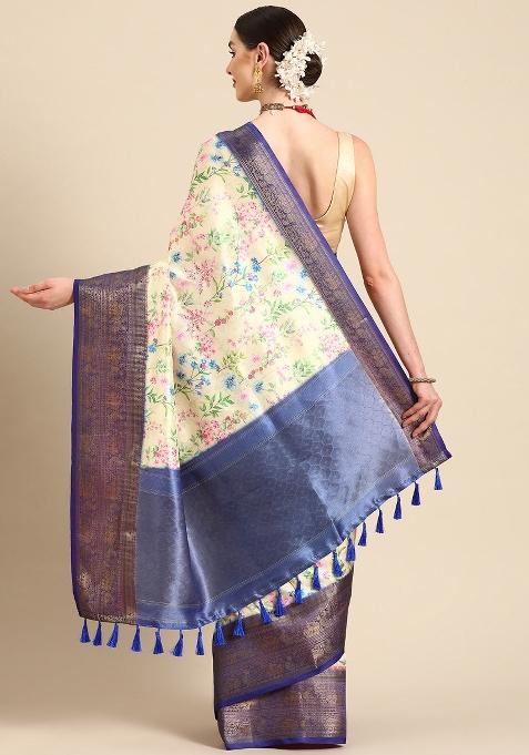 Multicolor Printed Pure Silk Saree