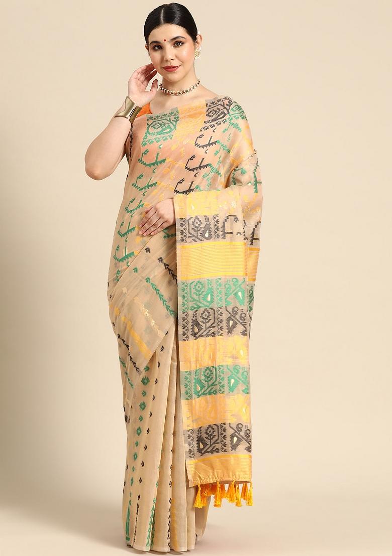 Multicolor Woven Design Pure Cotton Saree