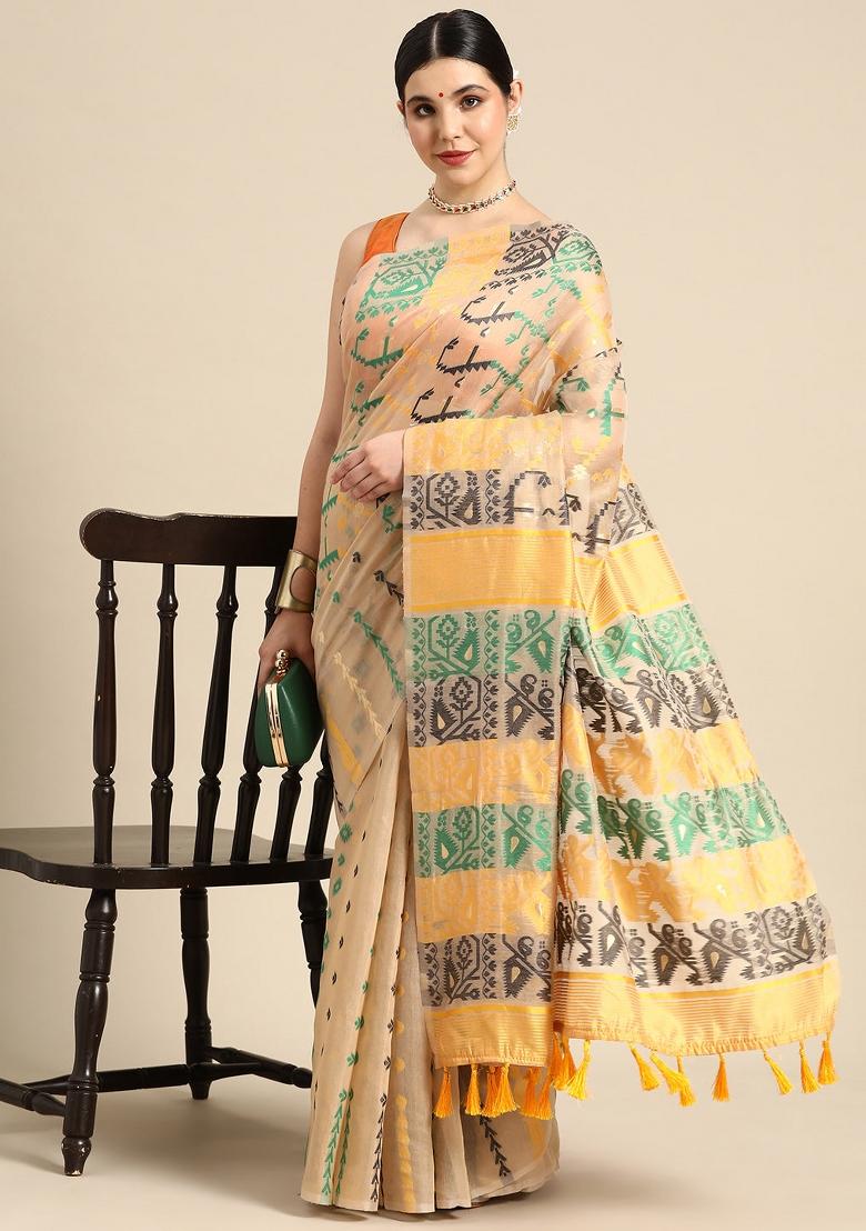 Multicolor Woven Design Pure Cotton Saree