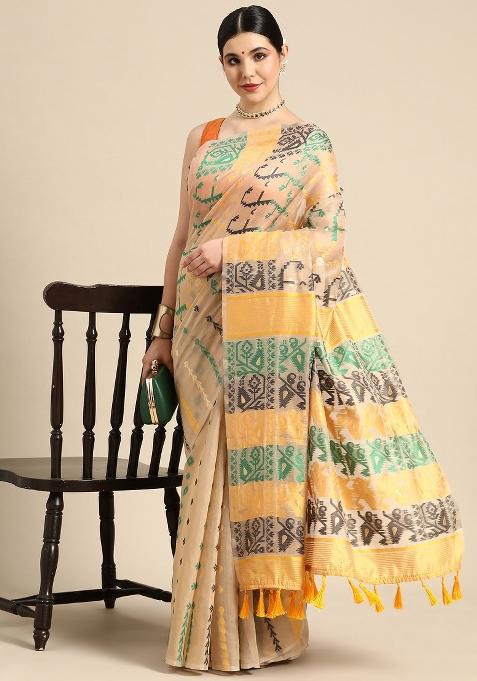 Multicolor Woven Design Pure Cotton Saree