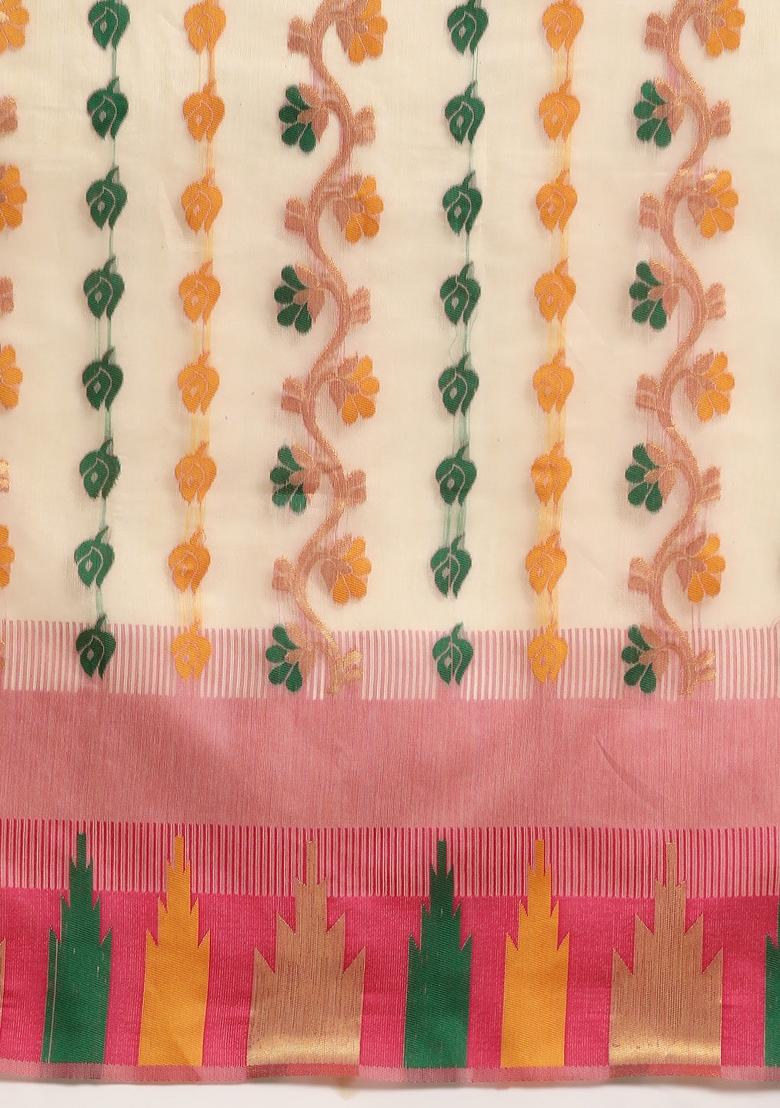 Pink Woven Design Pure Cotton Saree