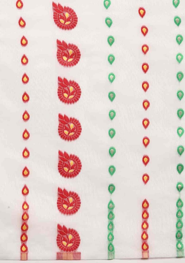 Off White Woven Design Pure Cotton Saree