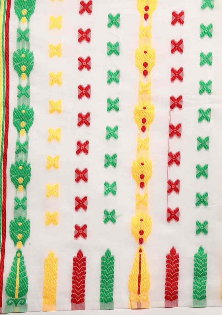 Off White Woven Design Pure Cotton Saree