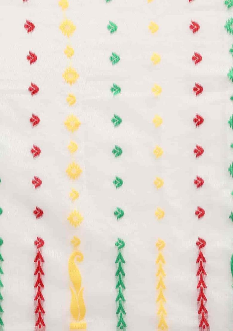 Off White Woven Design Pure Cotton Saree